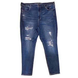 American Eagle Ripped Jeans Super High Rise Jegging Plus Size 20